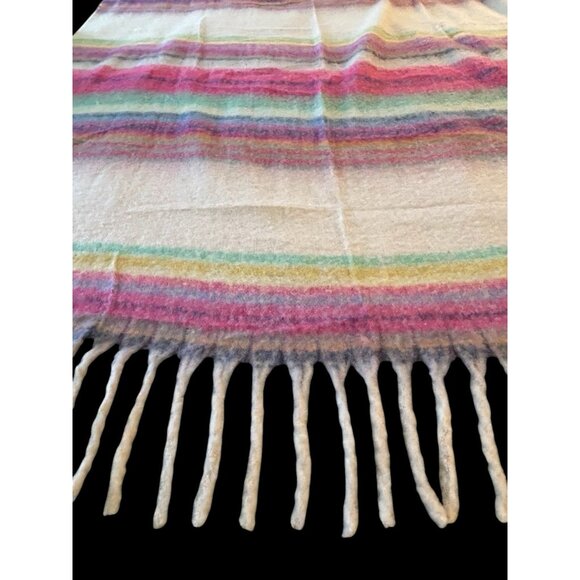 Free People Blanket Fringe Stripe 70” x 50” Ultra Soft Striped Throw $78 NWOT - Picture 4 of 8